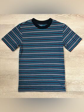 No Boundaries Striped Blue, Black & Red Short Sleeve Tee